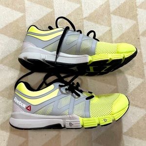 Reebok foam fusion athletic running sneakers gray yellow